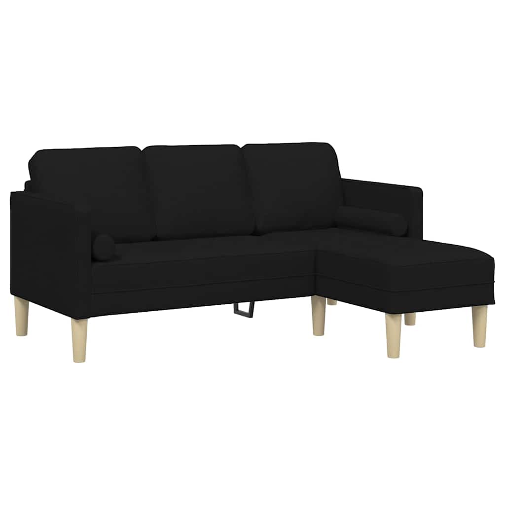 Set di divani 2 pcs Nero 173 x 131 x 67 cm Tessuto