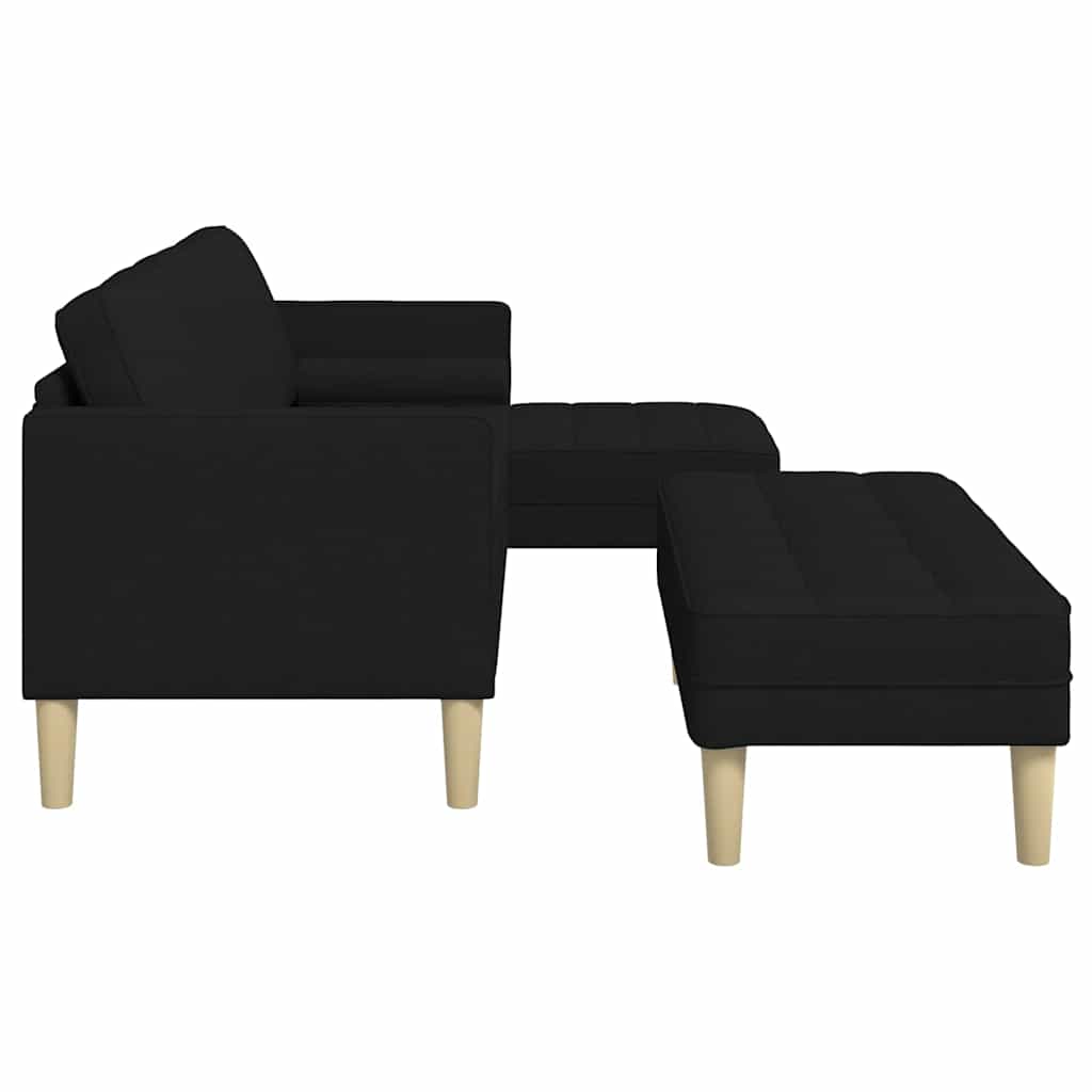 Set di divani 2 pcs Nero 173 x 131 x 67 cm Tessuto
