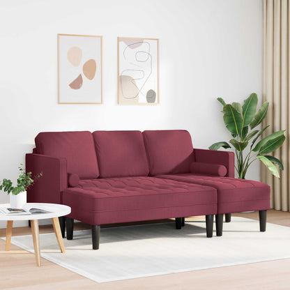 Set di divani con cuscino 2 pcs Rosso Vino Poliestere | homemem39