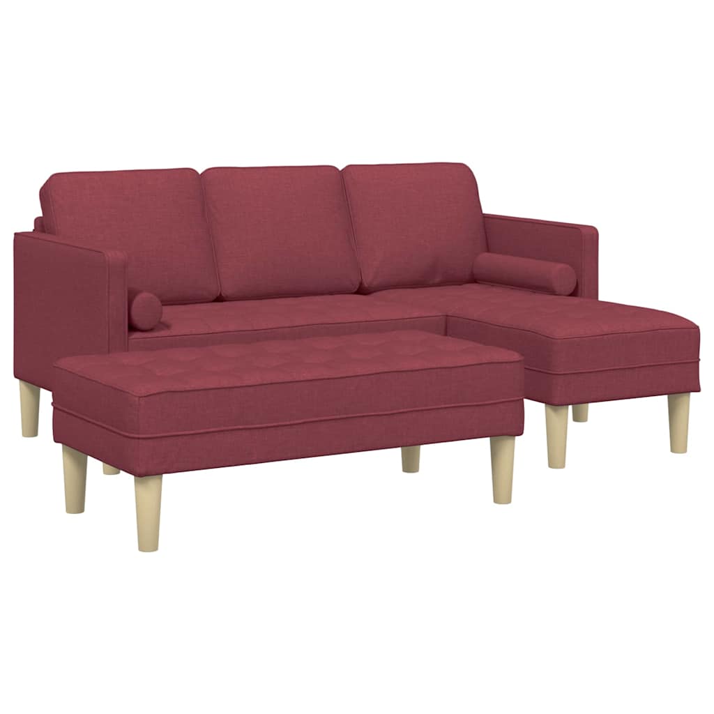 Set di divani 2 pcs Rosso vino 173 x 131 x 67 cm Tessuto - homemem39