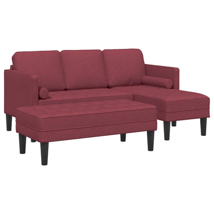 Set di divani con cuscino 2 pcs Rosso Vino Poliestere | homemem39