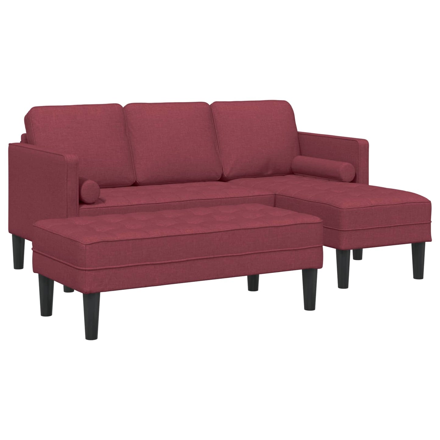 Set di divani 2 pz Rosso Vino Poliestere