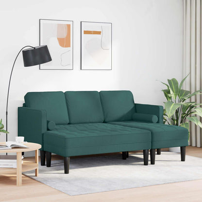 Set di divani con cuscino 2 pcs Verde Scuro Poliestere | homemem39