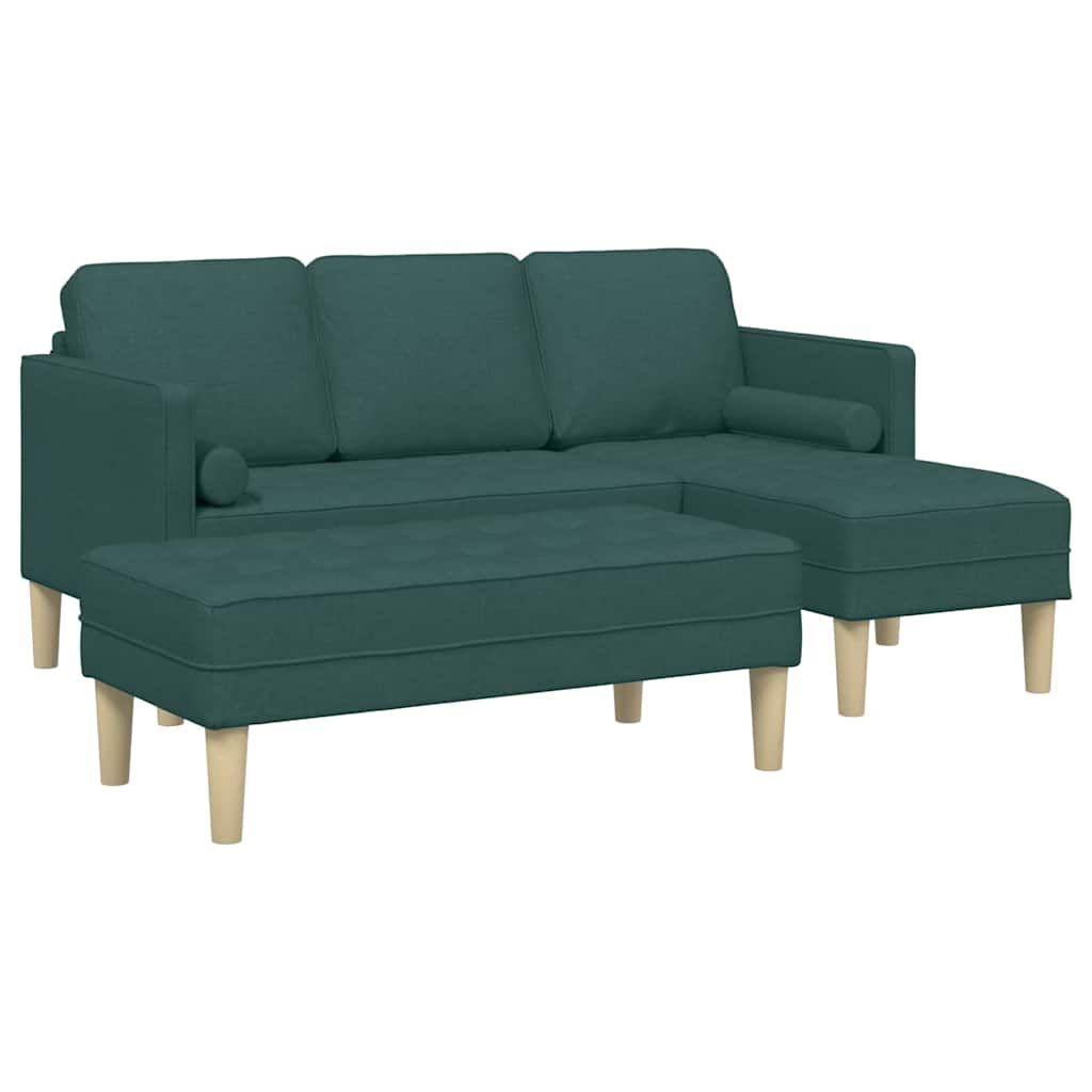 Set di divani 2 pcs Verde Scuro 173 x 131 x 67 cm Tessuto