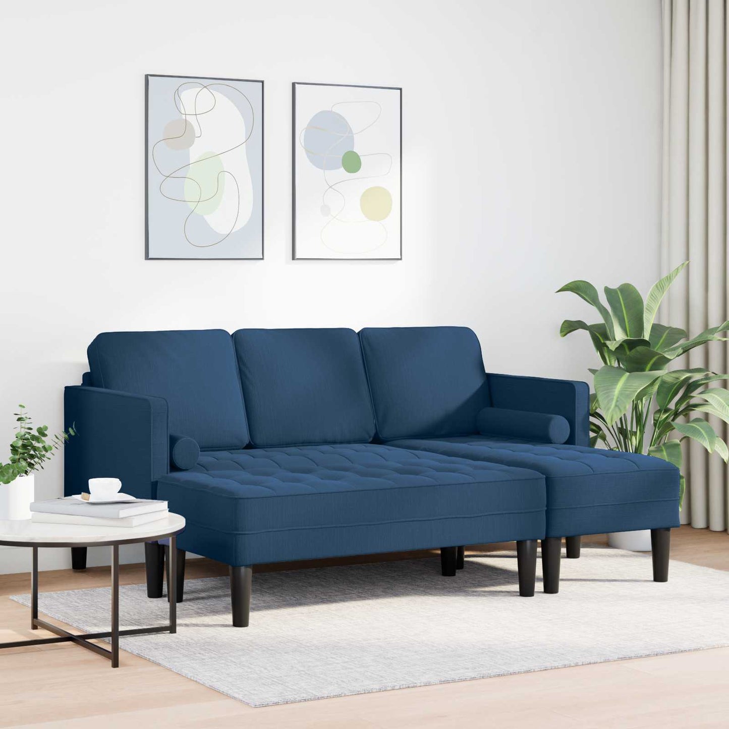 Set di divani con cuscino 2 pcs Blu Poliestere | homemem39