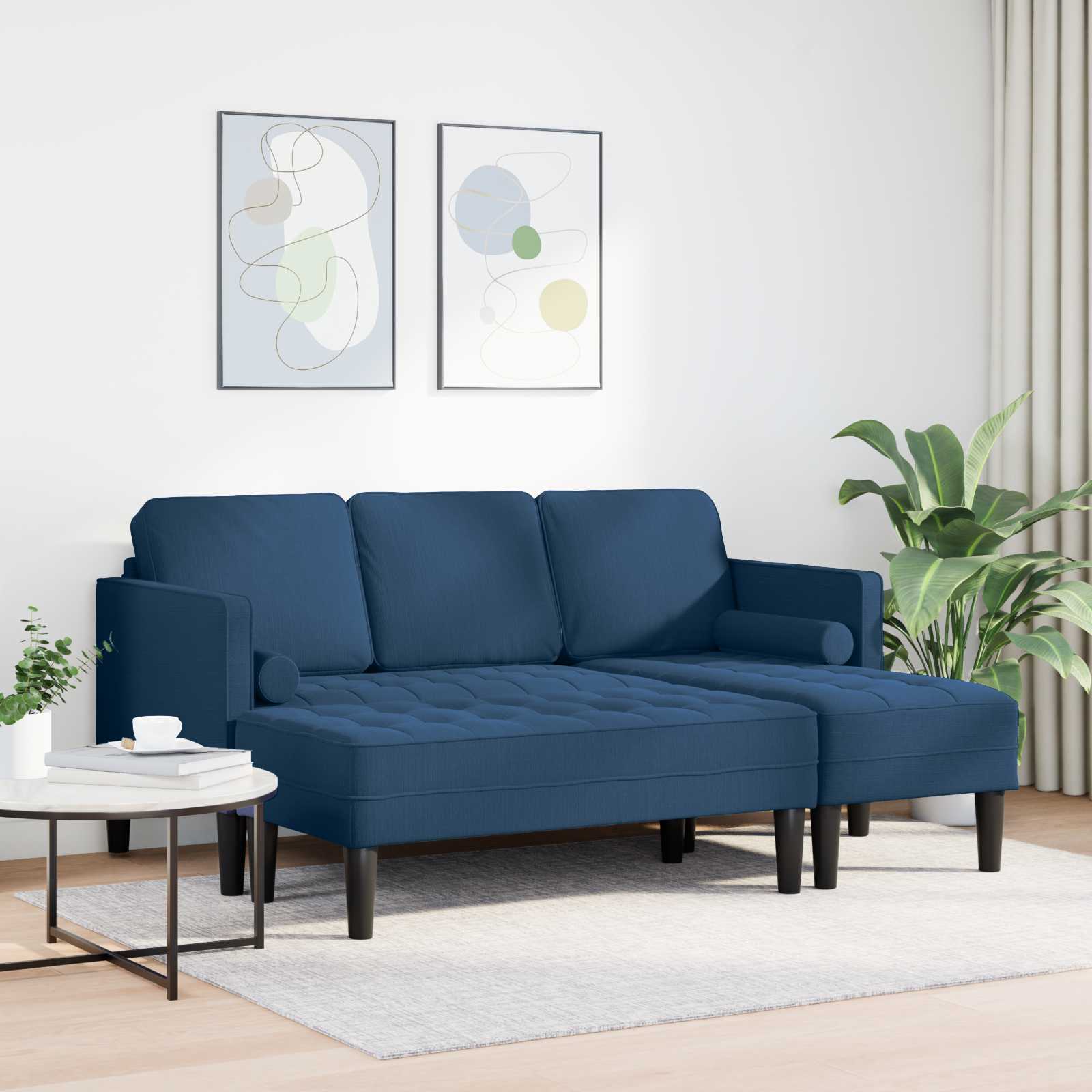 Set di divani con cuscino 2 pcs Blu Poliestere | homemem39
