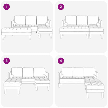 Set di divani 2 pcs Blu 173 x 131 x 67 cm Tessuto