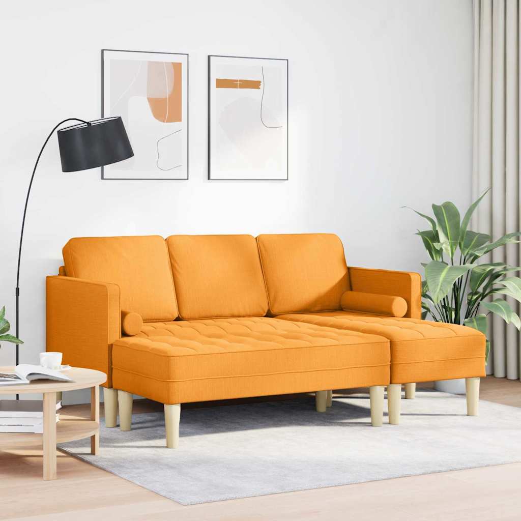 Set di divani con cuscino 2 pcs Giallo Scuro Poliestere | homemem39
