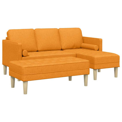 Set di divani con cuscino 2 pcs Giallo Scuro Poliestere | homemem39