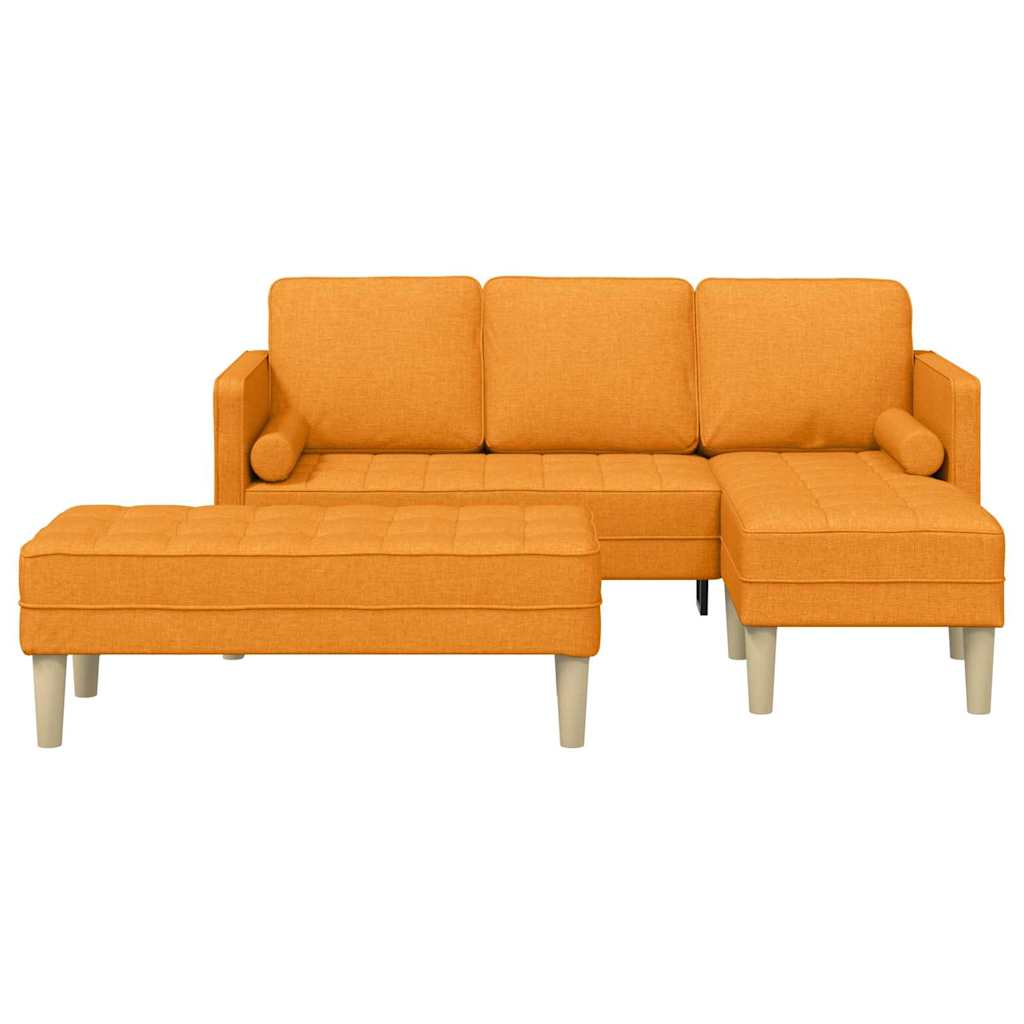 Set di divani con cuscino 2 pcs Giallo Scuro Poliestere | homemem39