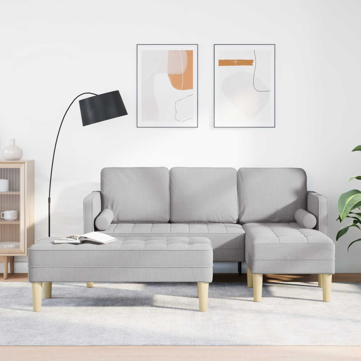 Set di divani 2 pz Grigio Nuvola Poliestere - homemem39