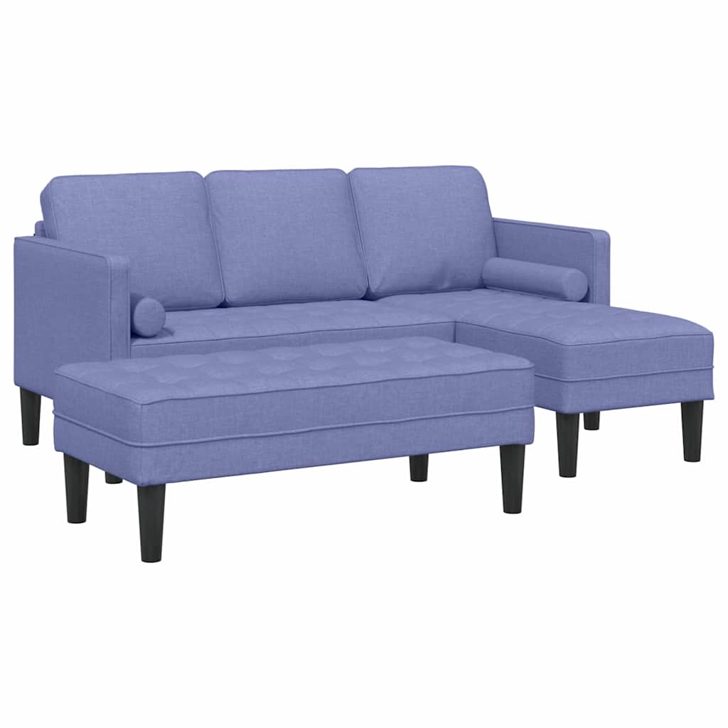 Set di divani 2 pcs Blu jeans 173 x 131 x 67 cm Tessuto