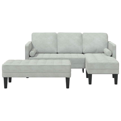 Set di divani 2 pcs Grigio chiaro 173 x 131 x 67 cm Velluto
