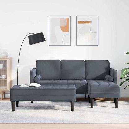 Set di divani 2 pcs Grigio scuro 173 x 131 x 67 cm Velluto