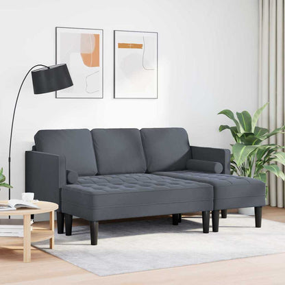 Set di divani 2 pcs Grigio scuro 173 x 131 x 67 cm Velluto