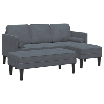 Set di divani 2 pcs Grigio scuro 173 x 131 x 67 cm Velluto