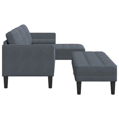 Set di divani 2 pcs Grigio scuro 173 x 131 x 67 cm Velluto