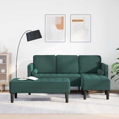 Set di divani 2 pcs Verde Scuro 173 x 131 x 67 cm Velluto