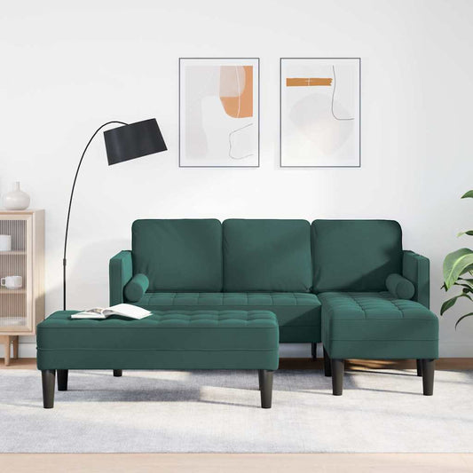 Set di divani 2 pcs Verde Scuro 173 x 131 x 67 cm Velluto