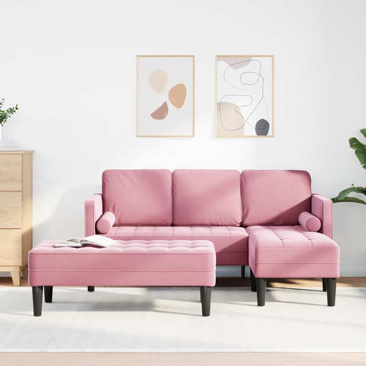 Set di divani con cuscino 2 pcs Rosa Poliestere