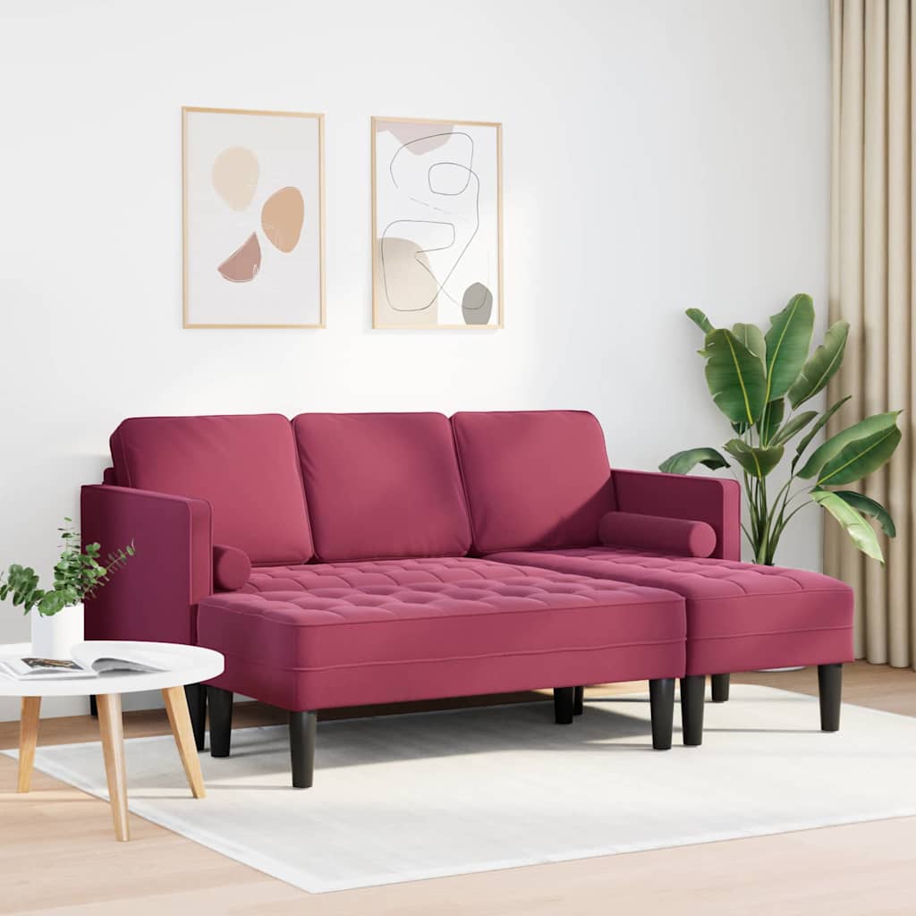 Set di divani 2 pcs Rosso vino 173 x 131 x 67 cm Velluto