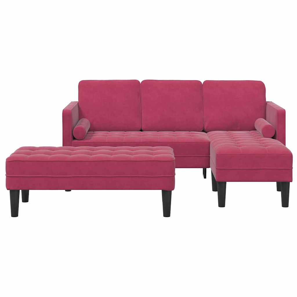 Set di divani 2 pcs Rosso vino 173 x 131 x 67 cm Velluto