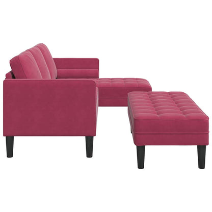 Set di divani 2 pcs Rosso vino 173 x 131 x 67 cm Velluto