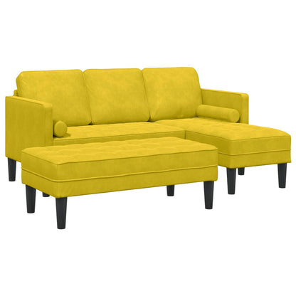 Set di divani con cuscino 2 pcs Giallo Poliestere | homemem39