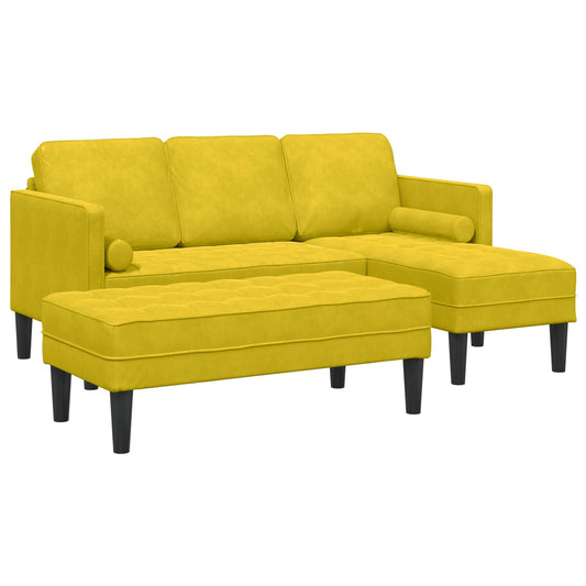 Set di divani con cuscino 2 pcs Giallo Poliestere