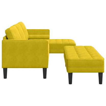 Set di divani 2 pcs Giallo 173 x 131 x 67 cm Velluto