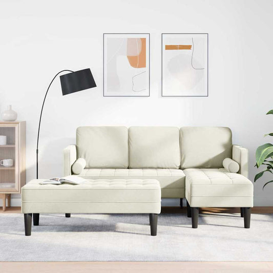 Set di divani 2 pcs Crema 173 x 131 x 67 cm Velluto