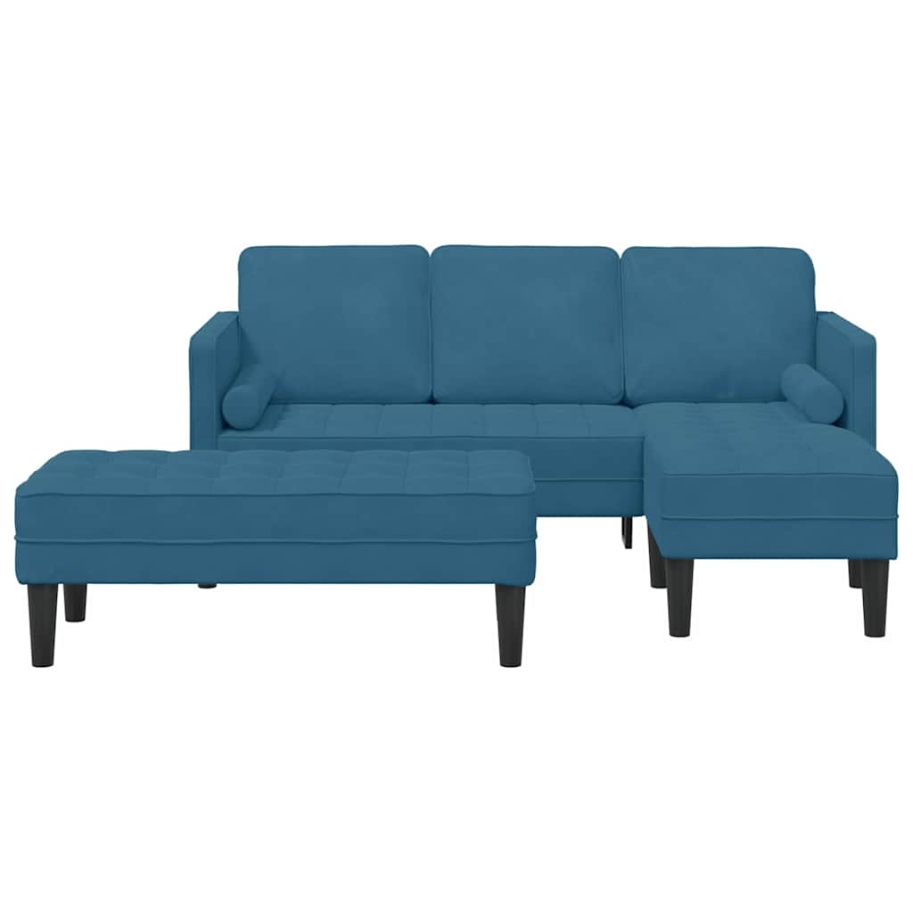 Set di divani 2 pcs Blu 173 x 131 x 67 cm Velluto