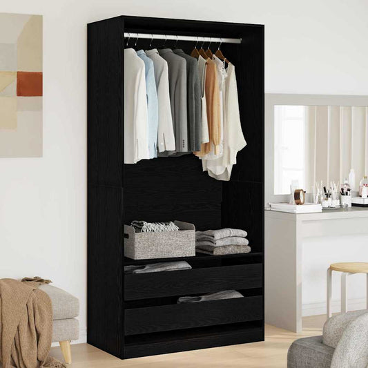 Guardaroba Rovere nero 100 x 50 x 200 cm Legno multistrato