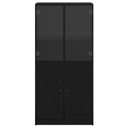 Credenza Nero 68 x 37 x 142 cm Legno multistrato - homemem39