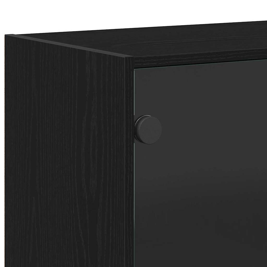 Credenza Rovere nero 102 x 37 x 75.5 cm Legno multistrato - homemem39