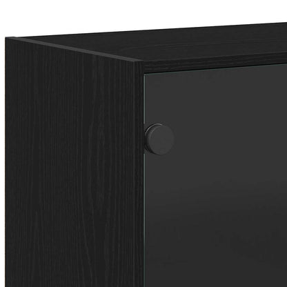 Credenza Rovere nero 102 x 37 x 75.5 cm Legno multistrato - homemem39