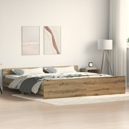 Struttura del letto Rovere artigianale 203 x 203 x 50 cm | homemem39
