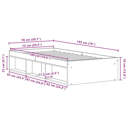 Giroletto senza Materasso Rovere Artigianale 75x190 cm | homemem39