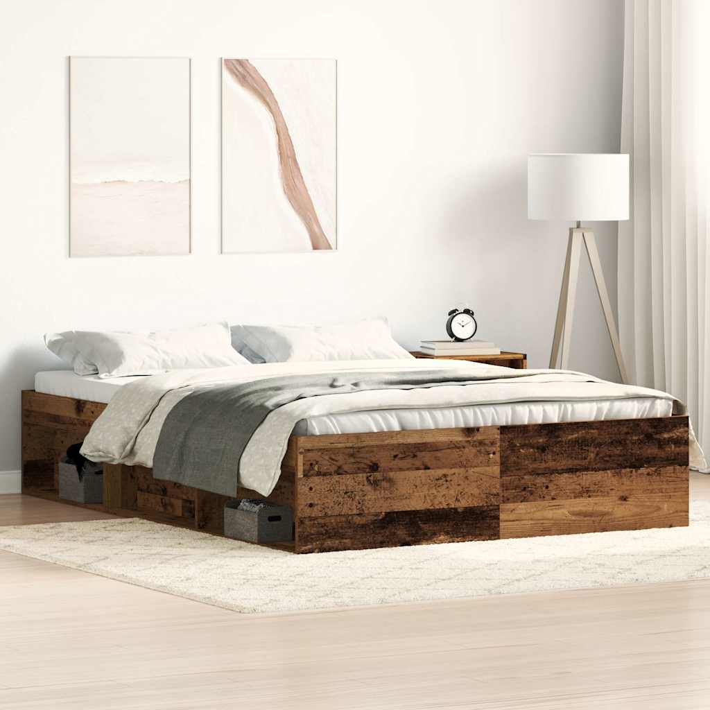 Giroletto senza Materasso Legno Antico 135x190cm in Truciolato - homemem39