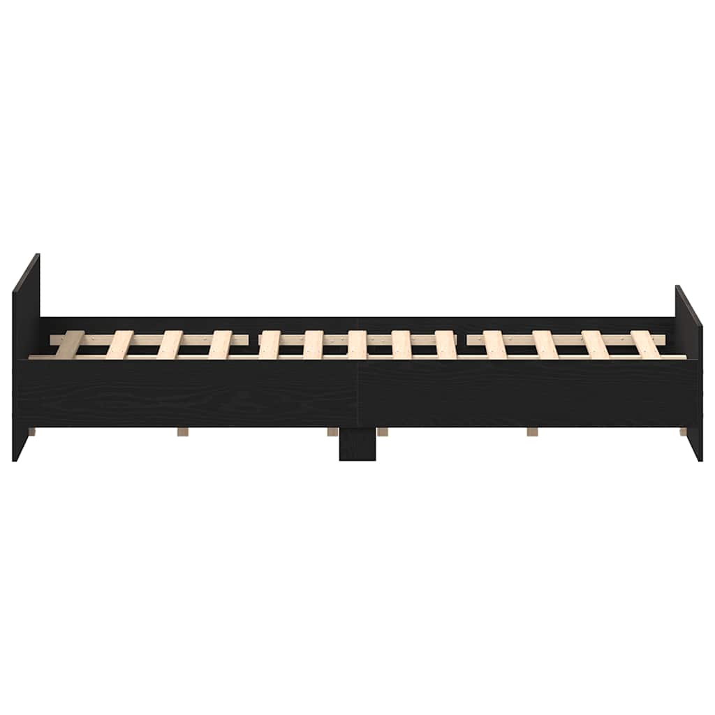 Giroletto senza Materasso Rovere Nero 140x200 cm Truciolato