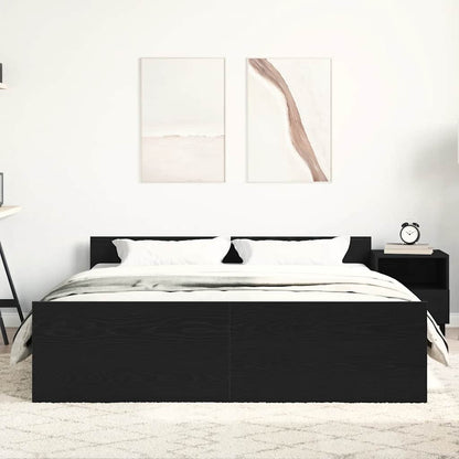 Giroletto senza Materasso Rovere Nero 160x200 cm Truciolato