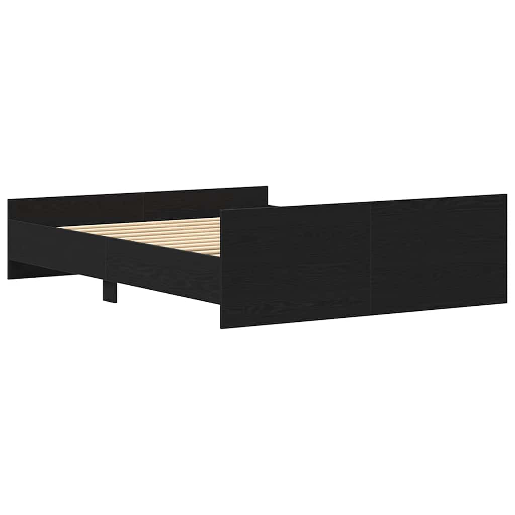 Giroletto senza Materasso Rovere Nero 160x200 cm Truciolato