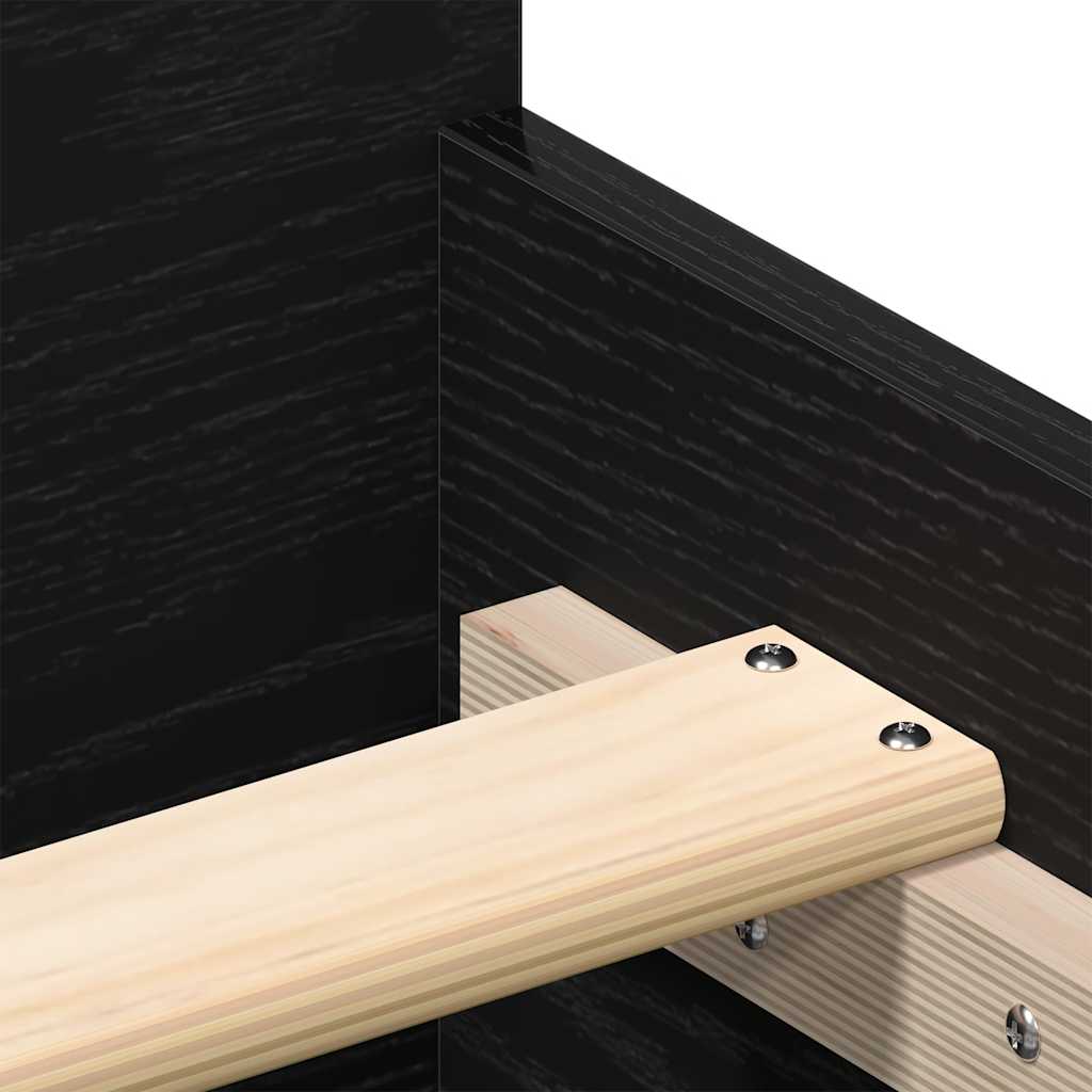 Giroletto senza Materasso Rovere Nero 160x200 cm Truciolato | homemem39