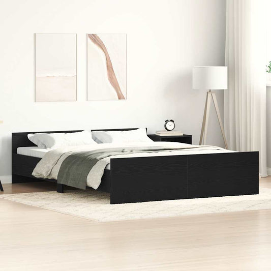 Giroletto senza Materasso Rovere Nero 160x200 cm Truciolato | homemem39