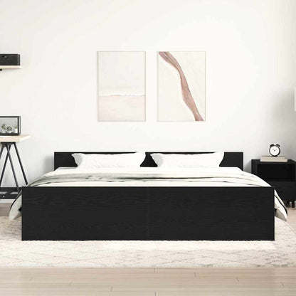Struttura letto senza materasso in rovere nero 180x200 cm in legno composito