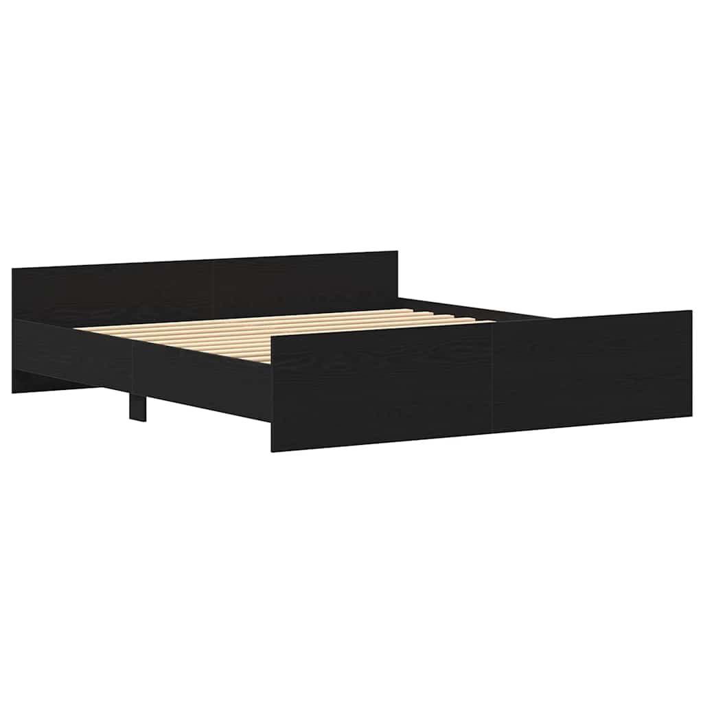 Struttura letto senza materasso in rovere nero 180x200 cm in legno composito - homemem39