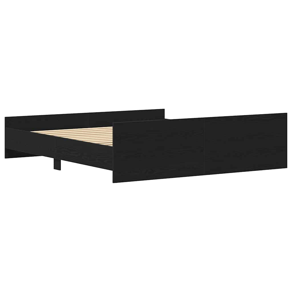Struttura letto senza materasso in rovere nero 180x200 cm in legno composito - homemem39