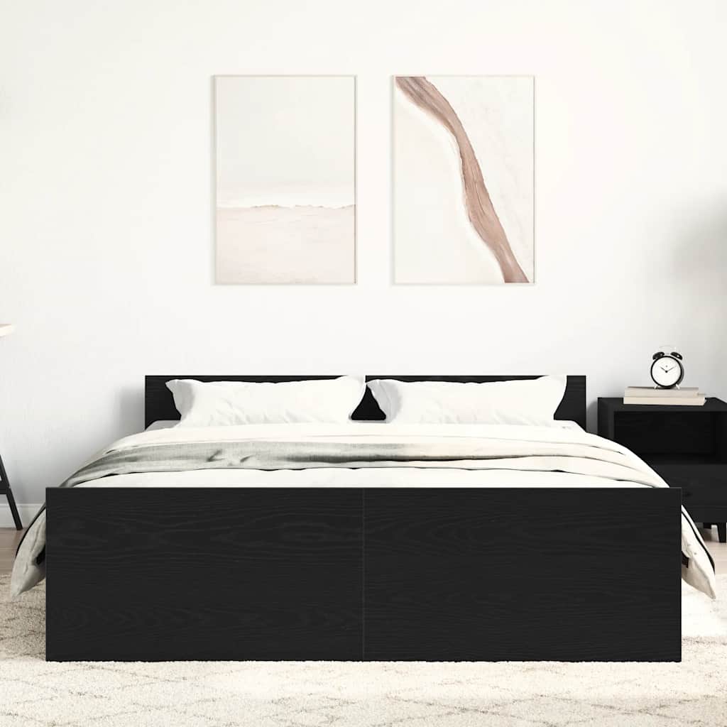 Giroletto senza Materasso Rovere Nero 140x190 cm Truciolato