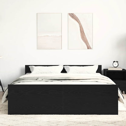 Giroletto senza Materasso Rovere Nero 140x190 cm Truciolato
