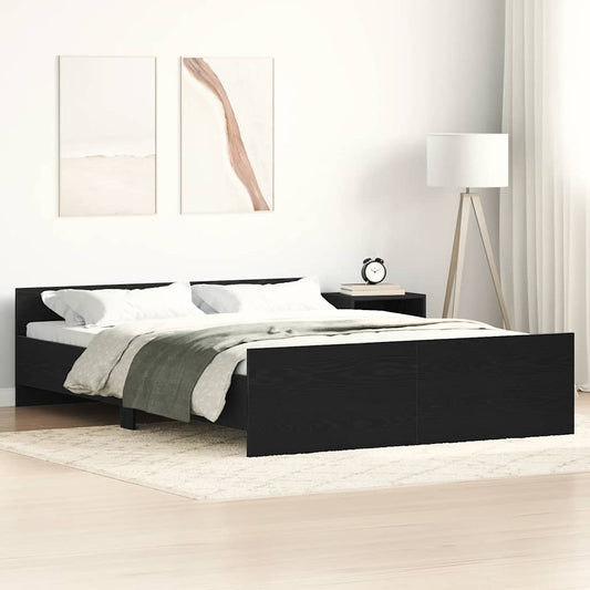 Giroletto senza Materasso Rovere Nero 140x190 cm Truciolato